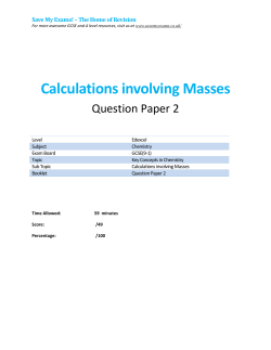 Calculations involving Masses