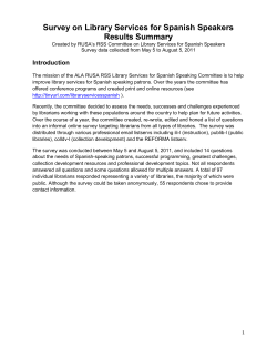 Survey on Library Services for Spanish Speakers