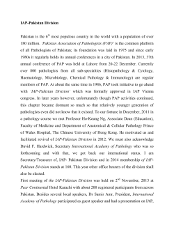 IAP-Pakistan Division Pakistan is the 6 most populous country in the