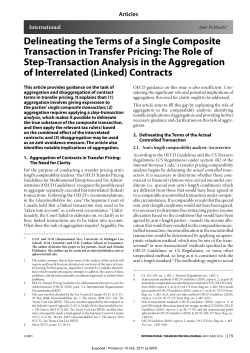 Delineating the Terms of a Single Composite Transaction in Transfer