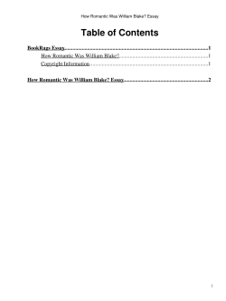 How Romantic Was William Blake? Essay