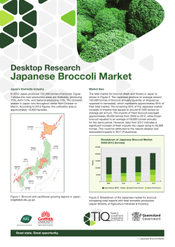 Broccoli to Japan Desktop Research