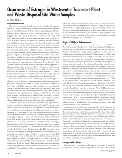 Occurrence of Estrogen in Wastewater Treatment Plant
