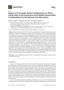 Impact of Glycosidic Bond Configuration on Short Chain Fatty Acid