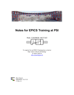 Notes for EPICS Training at PSI