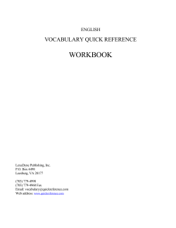 section i - English Vocabulary Quick Reference
