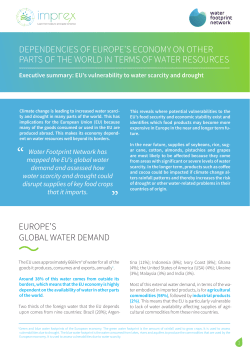 Executive summary: EU`s vulnerability to water scarcity and drought