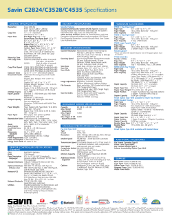 Specifications - Northeastern Office Equipment