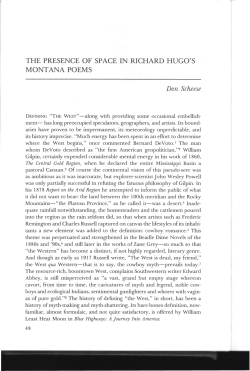 The Presence of Space in Richard Hugo`s Montana Poems