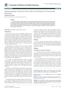 Schistosomiasis Control in Puerto Rico