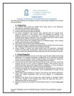 Aseptic Technique for Rodent Survival Surgeries