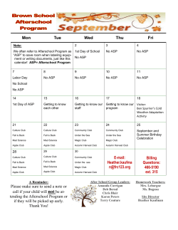 Please make sure to send a note or call if your child will not be at