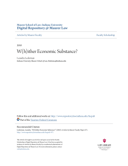 W(h)ither Economic Substance? - Digital Repository @ Maurer Law