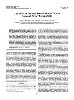 The Effect of Tracheal Smooth Muscle Tone on Neonatal