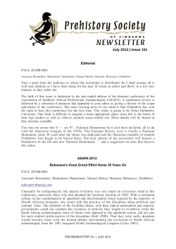 Newsletter 151- July 2013 - Society of Africanist Archaeologists