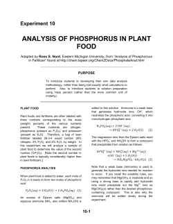 Analysis of Phosphorus in Plant Food