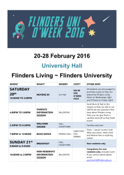 20-28 February 2016 University Hall Flinders Living ~ Flinders