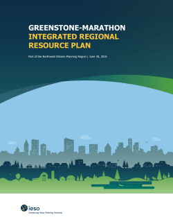Greenstone-Marathon Sub-Region - IRRP Report