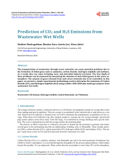 Prediction of CO2 and H2S Emissions from Wastewater Wet Wells
