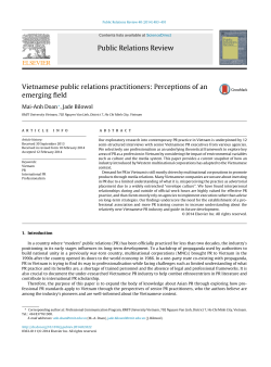 Vietnamese public relations practitioners: Perceptions