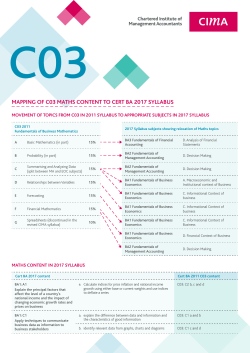 MAPPING OF C03 MATHS CONTENT TO CERT BA 2017 SYLLABUS