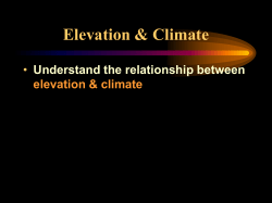 elevation and climate