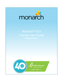Monarch Teacher User Guide