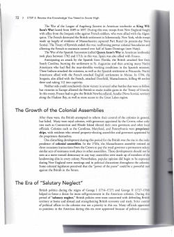 The Growth of the Colonial Assemblies The Era of "Salutary Neglect"