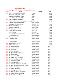 Added Adventures in Duplicate Bridge ACBL