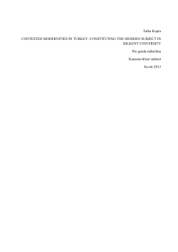 Taika Kopra CONTESTED MODERNITIES IN