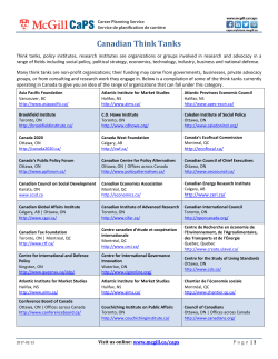 Canadian Think Tanks