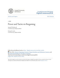 Power and Tactics in Bargaining - DigitalCommons@ILR