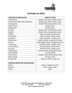 Fall Bulb List 2015 - Rosedale Nurseries