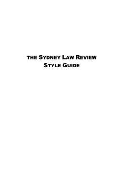 the sydney law review style guide