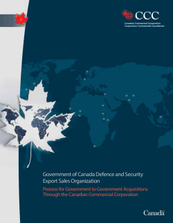 Government of Canada Defence and Security Export Sales