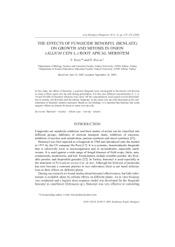 THE EFFECTS OF FUNGICIDE BENOMYL (BENLATE) ON