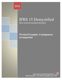 IFRS 15 - Consignment arrangement