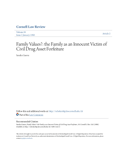 Family Values?: the Family as an Innocent Victim of Civil Drug Asset