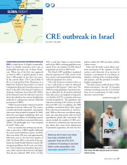 CRE outbreak in Israel