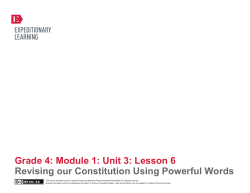 Grade 4: Module 1: Unit 3: Lesson 6 Revising our