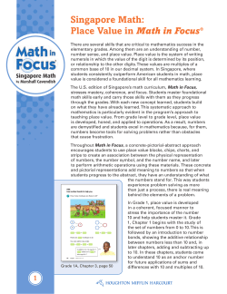 Singapore Math: Place Value in Math in Focus