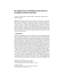 Developing Non-Goal Dialog System based on Examples of Drama