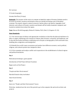 Oceania Unit Plan - Jason Garrison`s Portfolio