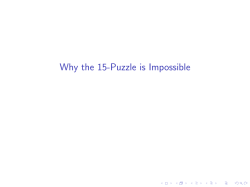 Why the 15-Puzzle is Impossible