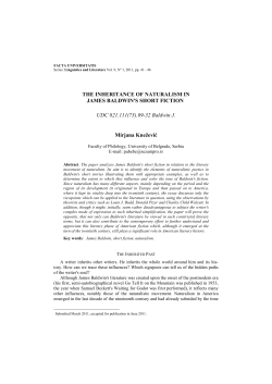 THE INHERITANCE OF NATURALISM IN JAMES