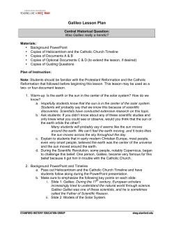 Galileo Lesson Plan - Stanford History Education Group