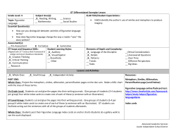GT Differentiated Exemplar Lesson Grade Level: 4 Subject Area(s