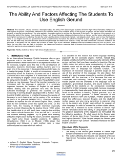 The Ability And Factors Affecting The Students To Use English Gerund
