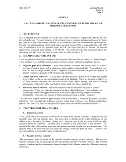 Annex 3 - Conversion factor for solar thermal collectors to