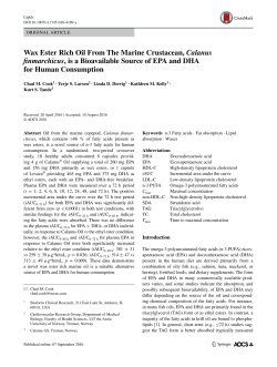 Wax Ester Rich Oil From The Marine Crustacean